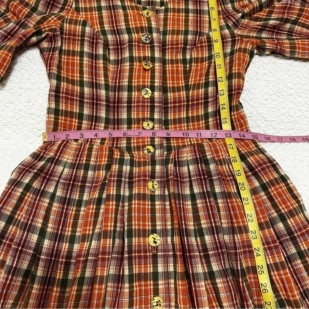 Vintage Linzner German Plaid Button Down Dress With Pockets UK Size 36 - Picture 10 of 13
